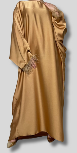 Robe Manche Plumes - Tan