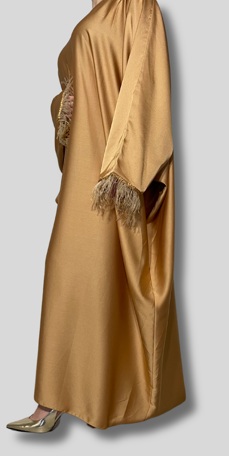 Robe Manche Plumes - Tan